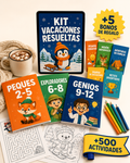 Kit Vacaciones Resueltas: 3 cuadernillos por edad y 5 bonos de regalo